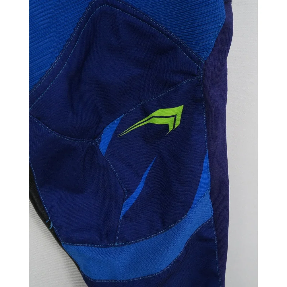 Alpha Cycle Gear Blue Neon Yellow Motocross Off Road Race Pants Men 36 gear pads